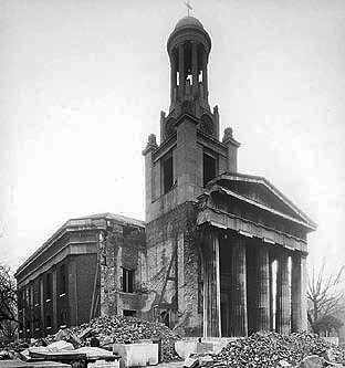 St Mark's Church after bombing in the Second World War