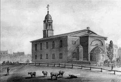 St Anne's Church, South Lambeth, c 1825, by G. Yates