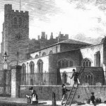 old drawing St Mary's, Lambeth