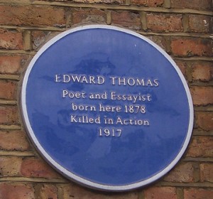 Edward Thomas blue plaque in Stockwell, South London