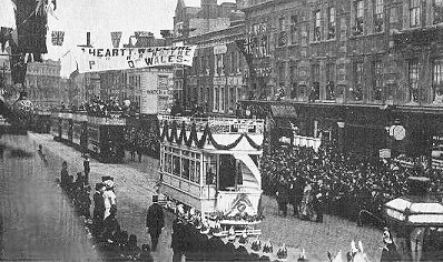 Opening of London County Council Electric Tramways 1903. Used with the permission of John Prentice and Tramway Information website