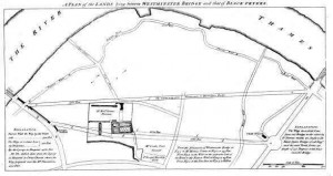 Plan of lands between Westminster and Blackfriars