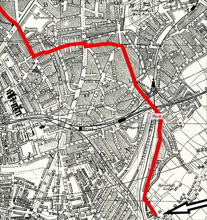 old map of south london 