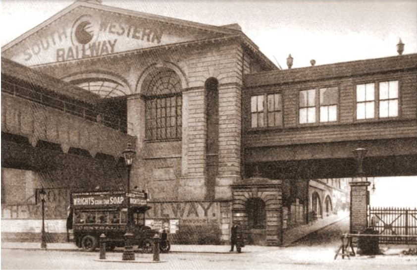 old photo of waterloo station, south london