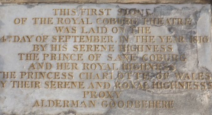 foundation stone at Old Vic theatre, London