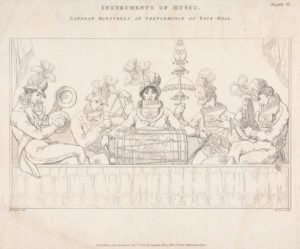 drawing of musicians at vauxhall gardens